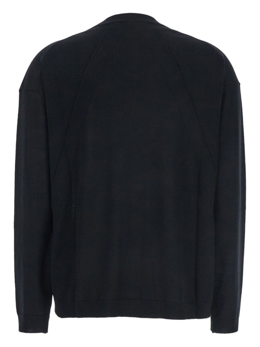 Semi Couture V-Neck Black Virgin Wool Sweater