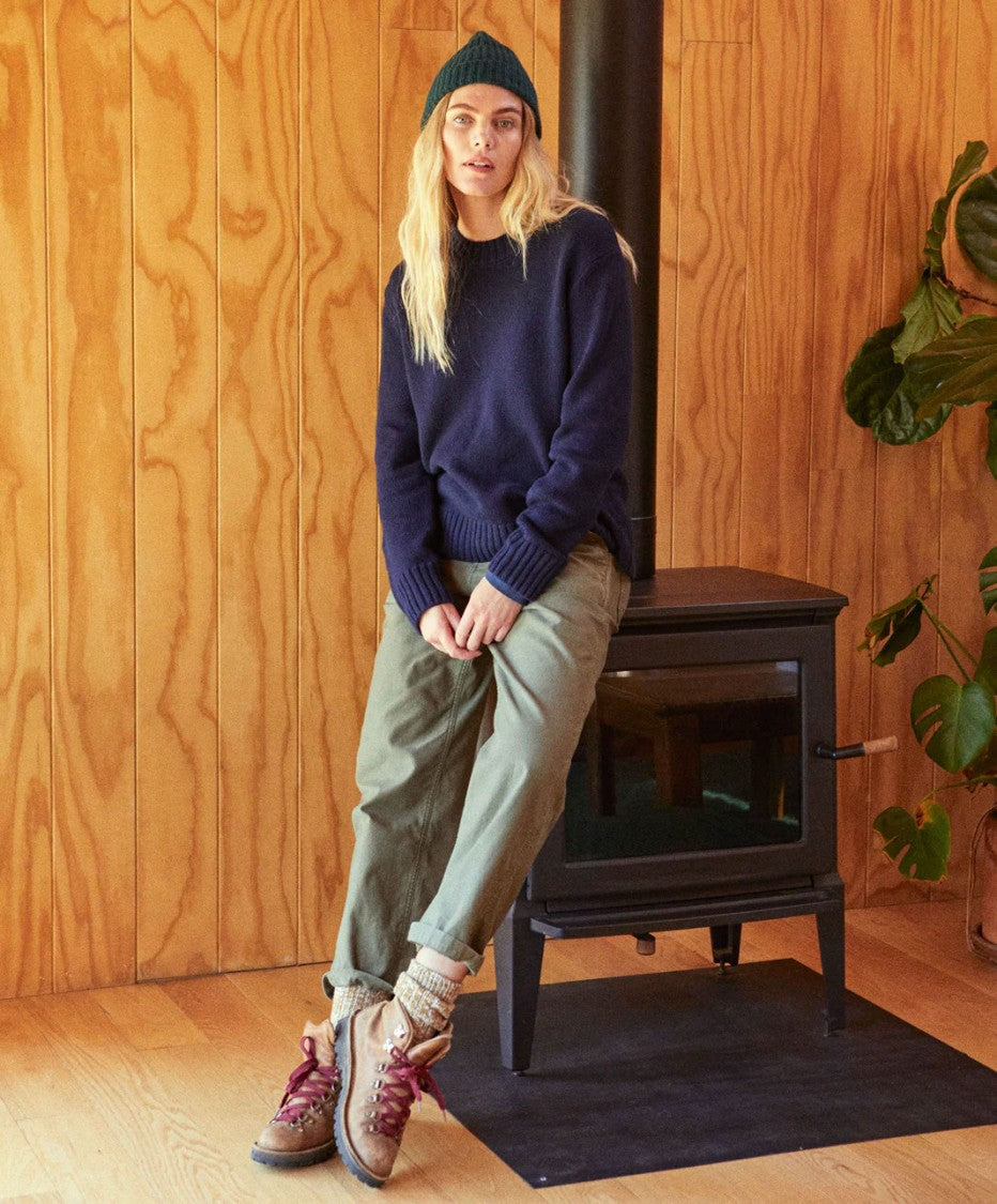 Outerknown Relaxed-Fit Black Sweater With Crew Neckline