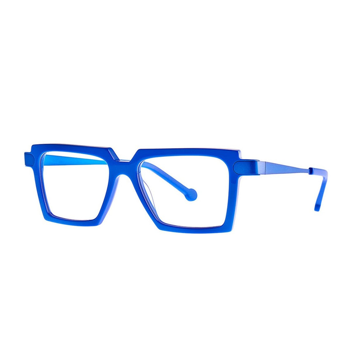 Theo Eyewear Smurf Blue Pair Acetate Square Sunglasses