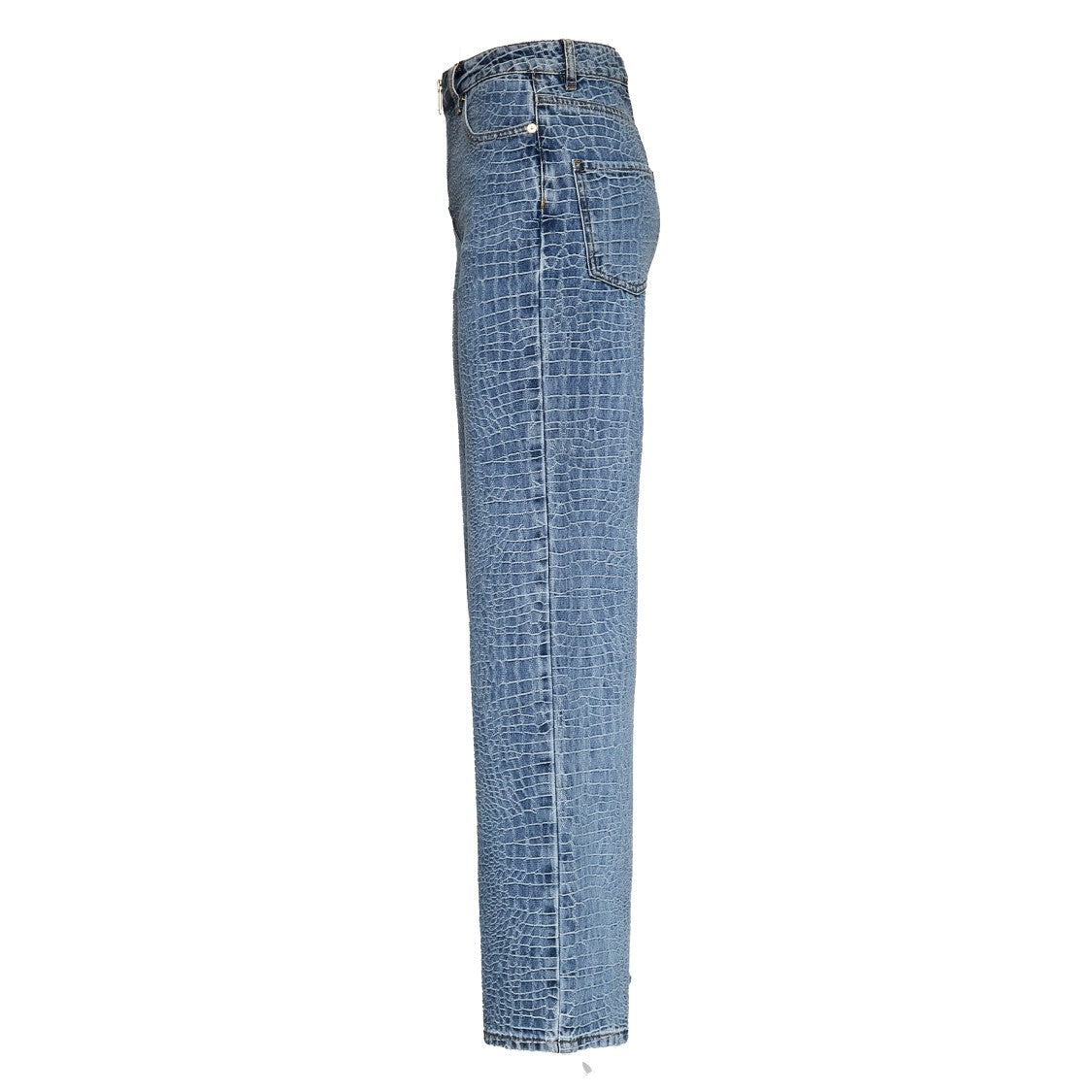 Self-Portrait High-Waisted Crocodile Effect Jeans