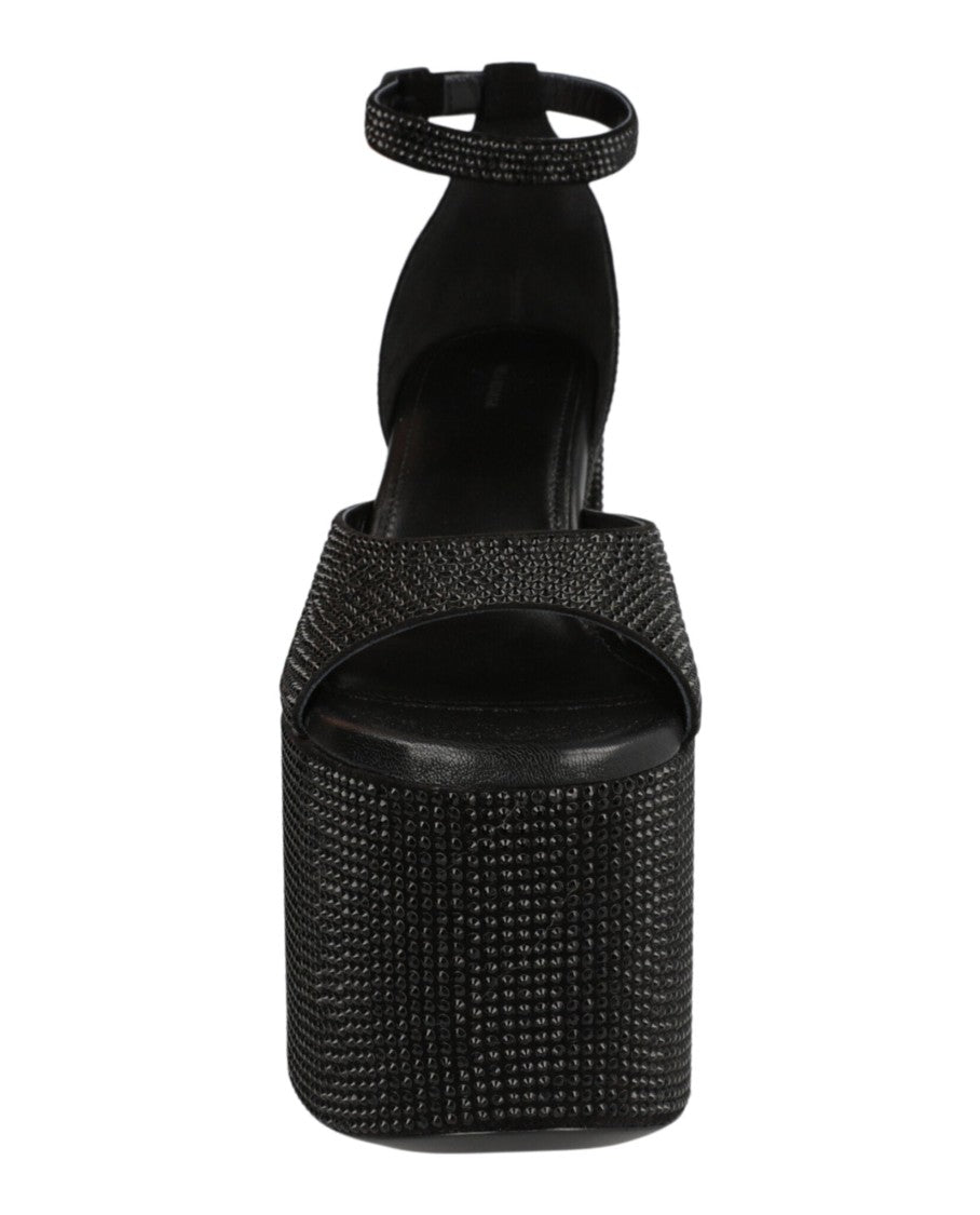 Balenciaga Strass-Embellished Platform Heels With Ankle Strap