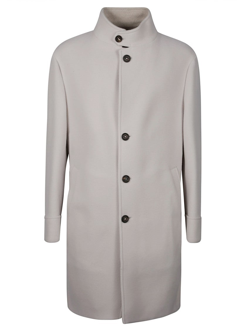 Eleventy Minimalist Wool Blend Stand Coat
