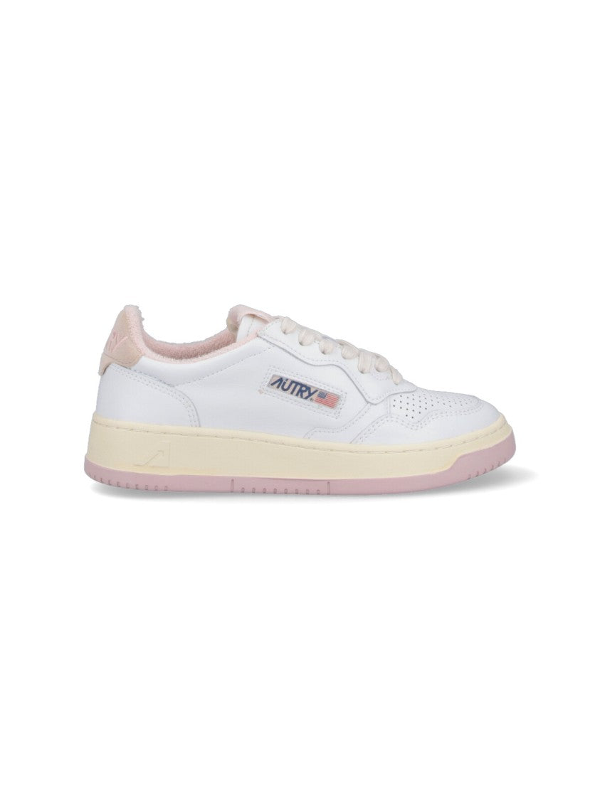 Autry "Medalist" Low-Top Sneakers – White/Pink