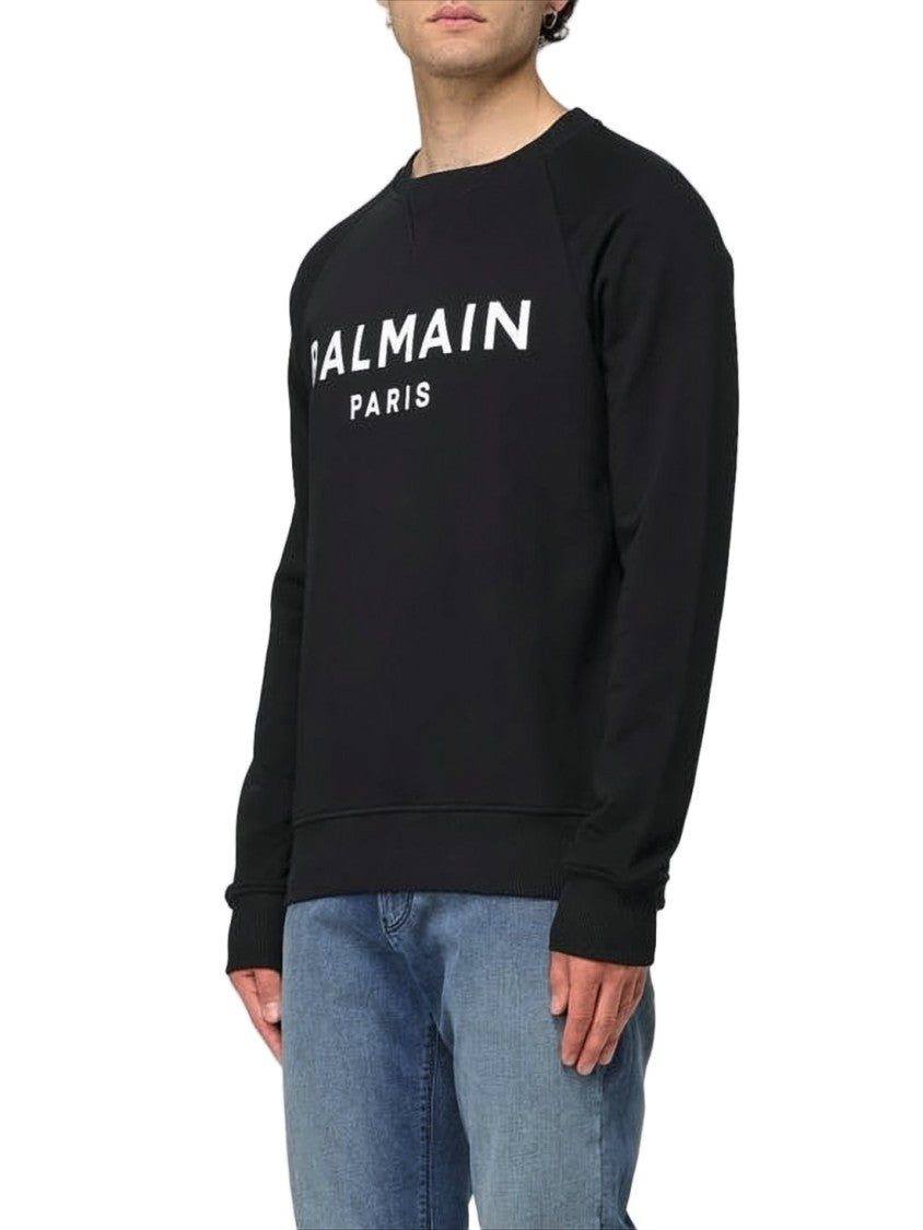 Balmain Long-Sleeve T-Shirt With Bold Lettering In Classic Fit