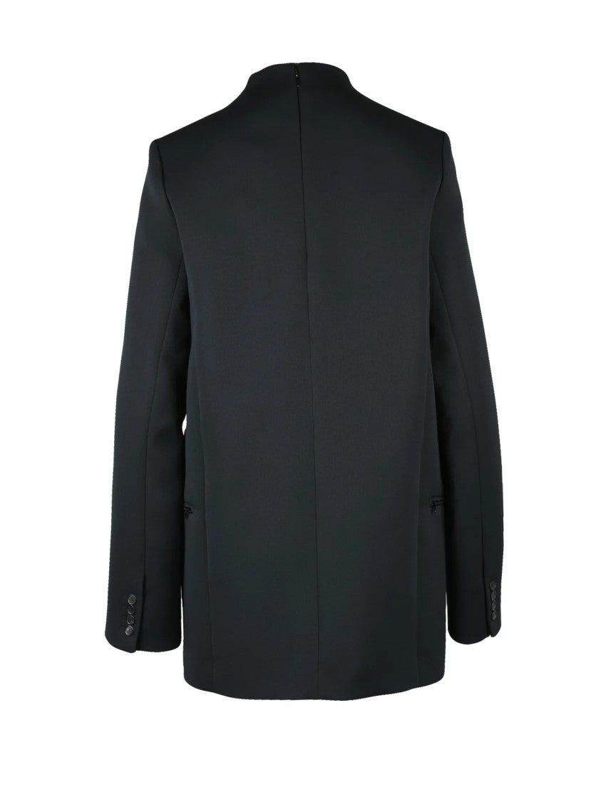 Courrèges Structured Black Blazer Dress With High Neckline And Concealed Zip