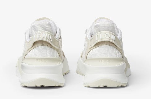 Fendi Textured And Smooth Neutral Fendi Sneakers