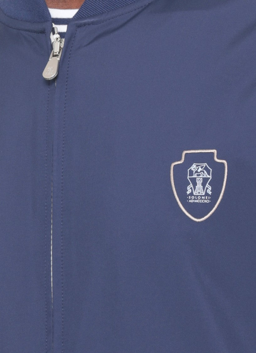 Brunello Cucinelli Blue Front Zip Logo Vest