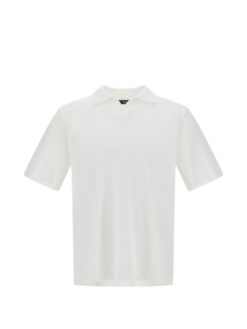 Herno White Cotton Minimalist Polo Shirt