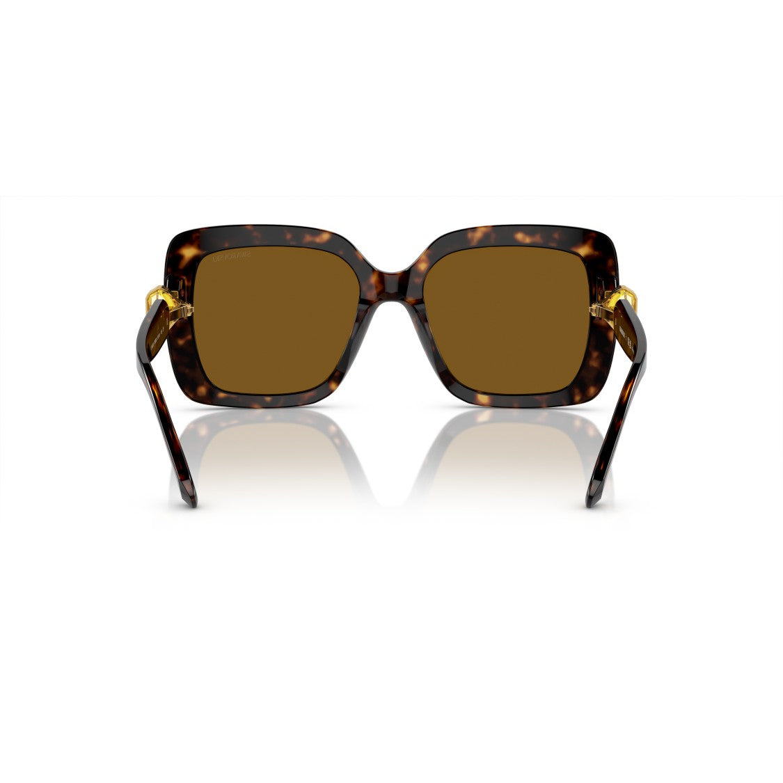 Swarovski 0Sk6001 Oversized Tortoiseshell Square Sunglasses With Golden Accents
