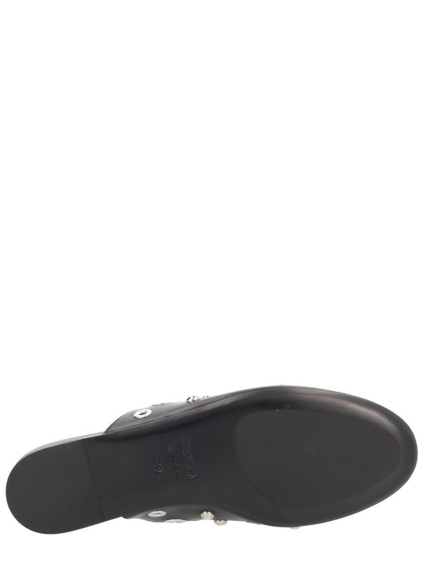 Premiata Pointed Toe Studded Calfskin Sabot