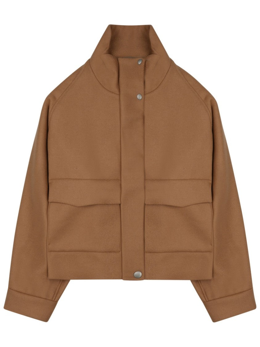 Nine In The Morning Structured High Collar Wool-Blend Jacket