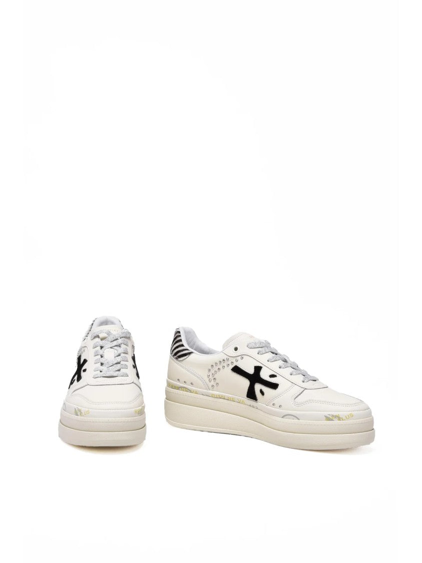 Premiata Cream Leather-Blend Chunky Sneakers