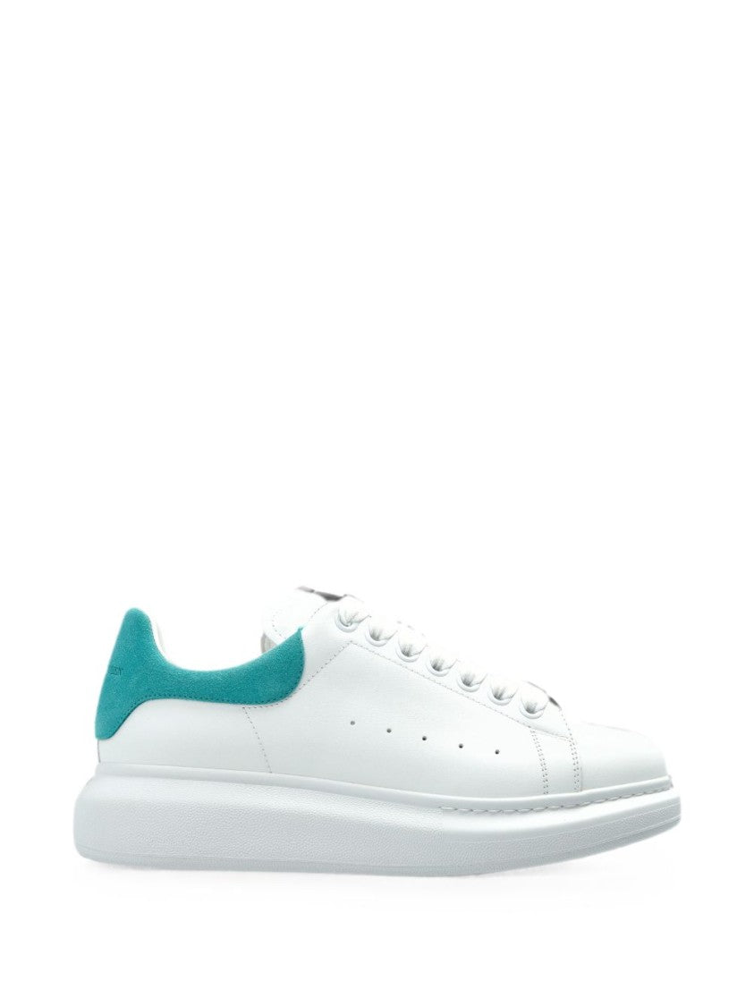 Alexander Mcqueen White Oversized Turquoise Heel Sneakers