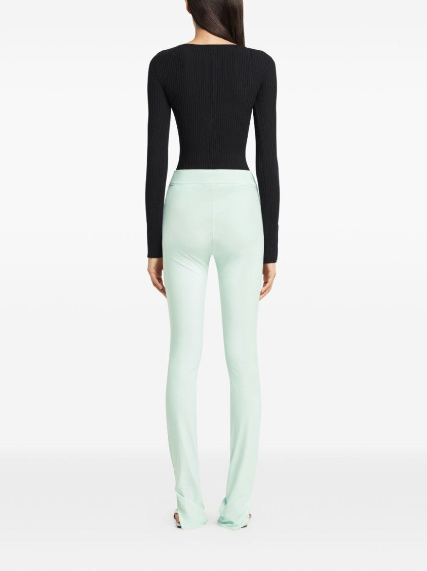 Courrèges Long-Sleeve Fitted Top With Ribbed Texture