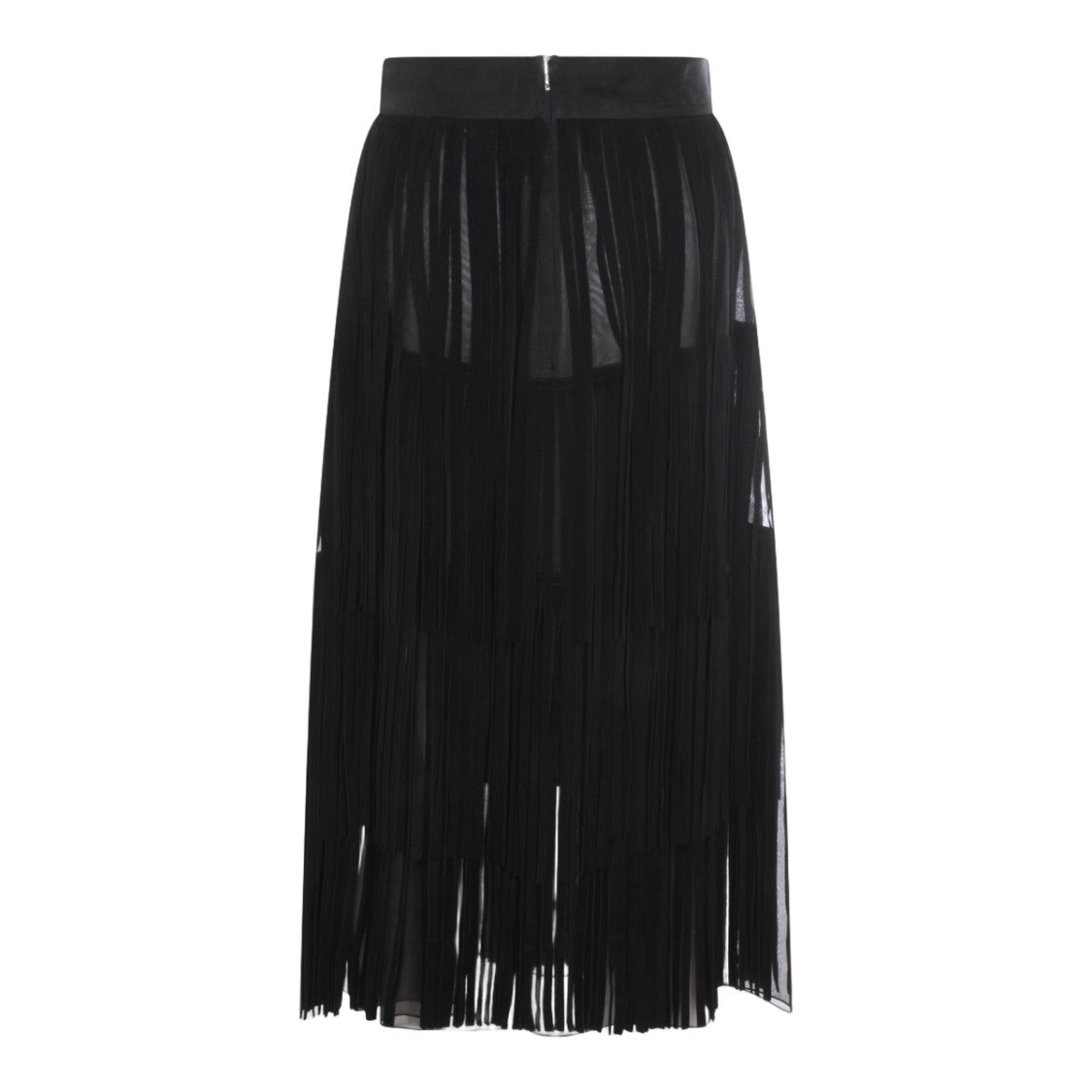 Dolce & Gabbana Pleated Sheer Midi Skirt With Layered Design