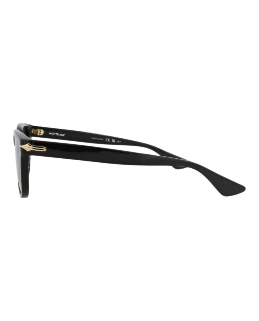 Montblanc Square-Frame Recycled Acetate Sunglasses With Distinctive Gold Accents
