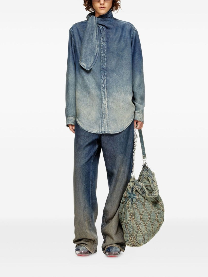 Diesel Gradient Denim Effect Blue Shirt
