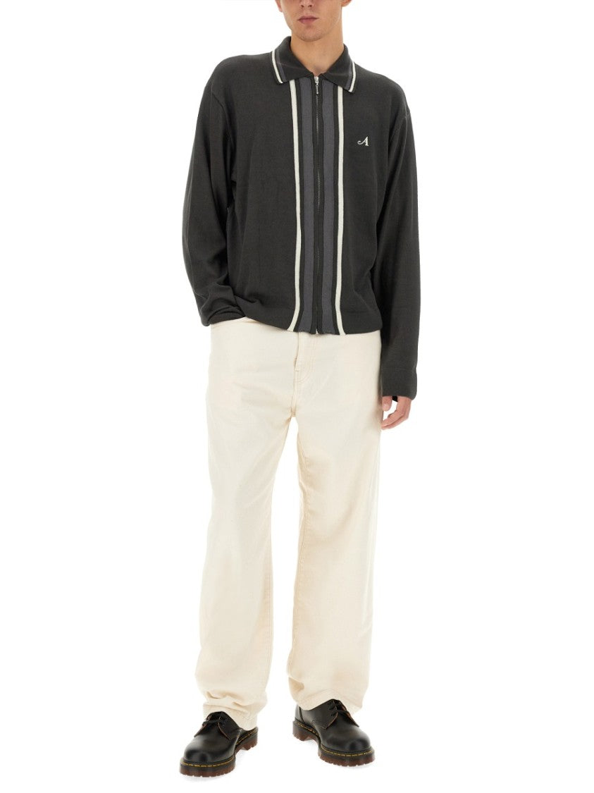 Awake Ny Zip-Up Grey Sweater