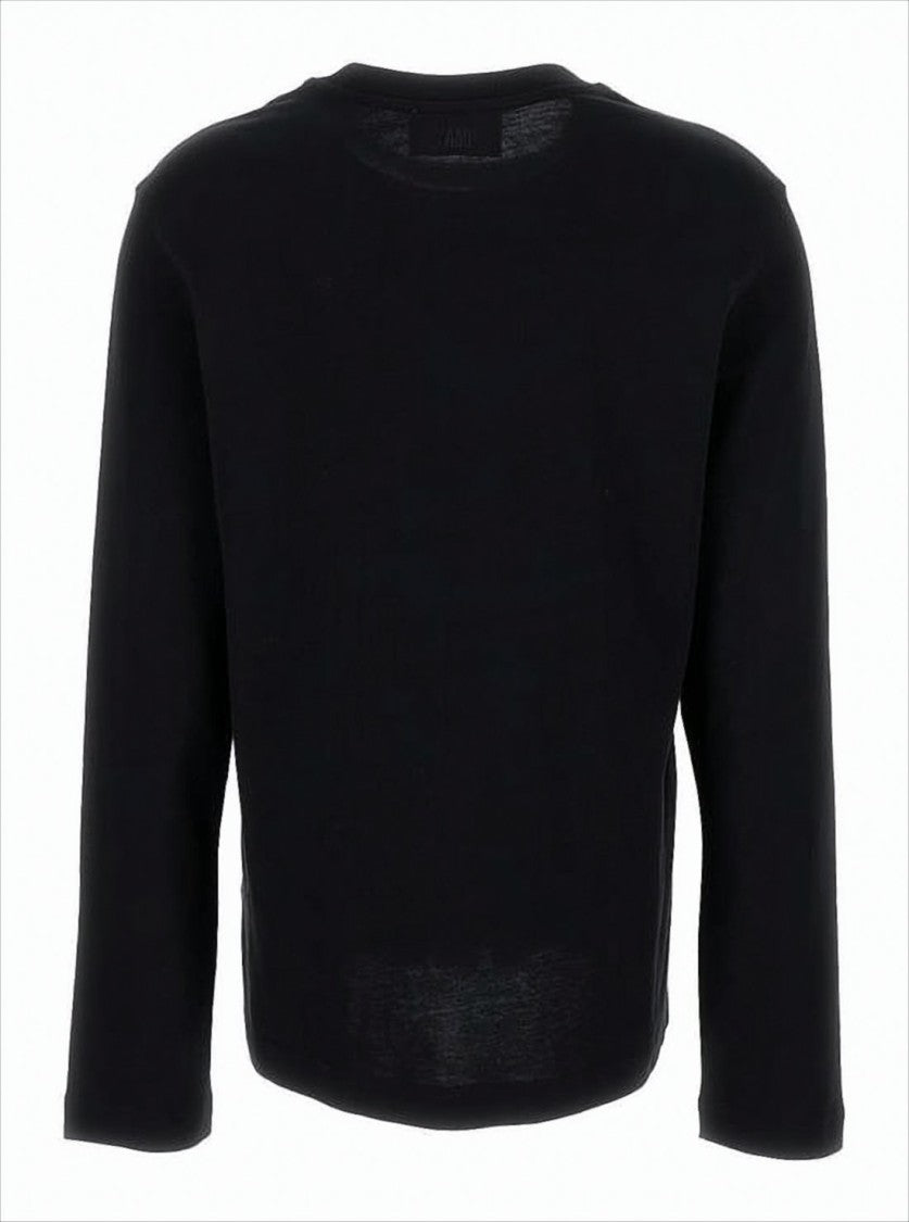 Ami Paris Relaxed-Fit Long Sleeve T-Shirt With Embroidered Detail