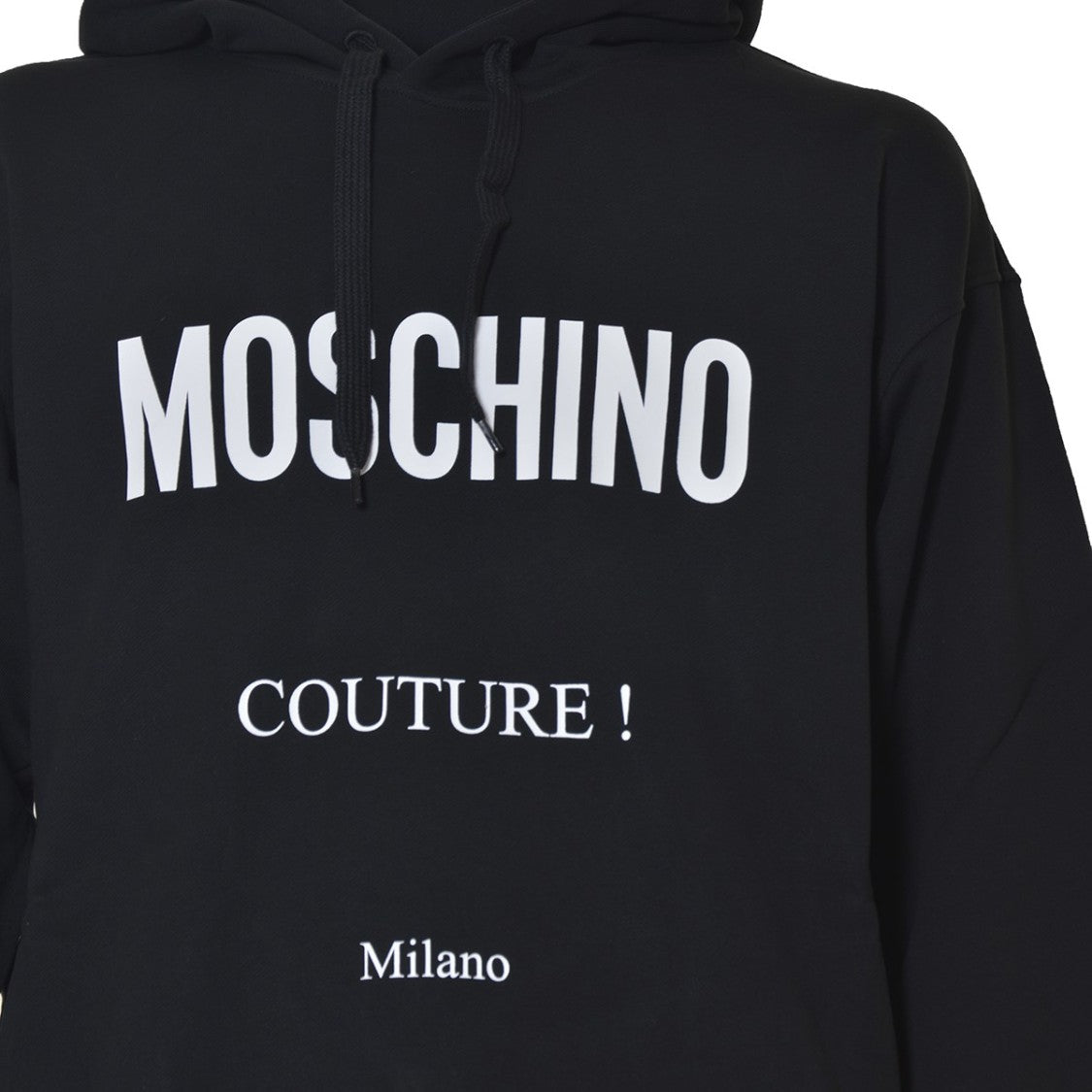 Moschino Black Cotton Hoodie Logo Print