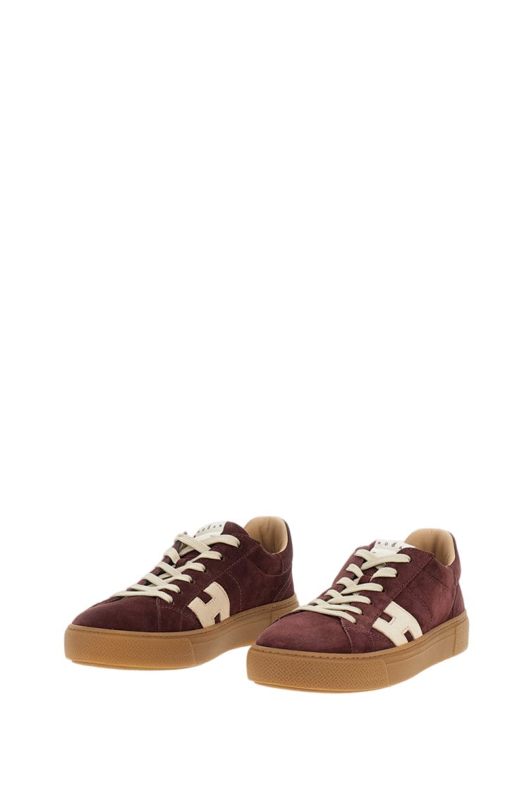 Hogan Bordeaux Suede Leather Skater Sneakers