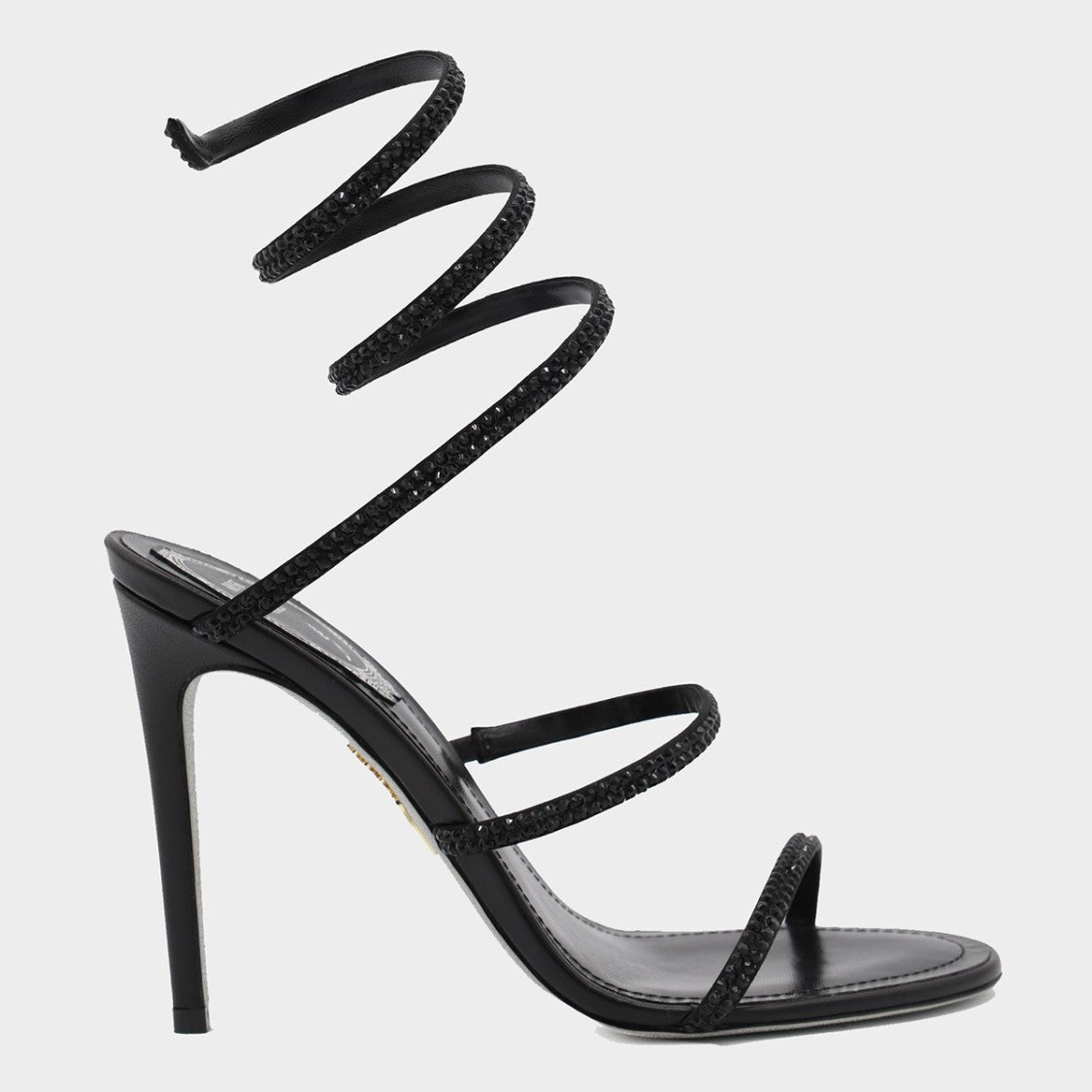 René Caovilla Black Leather Sandals