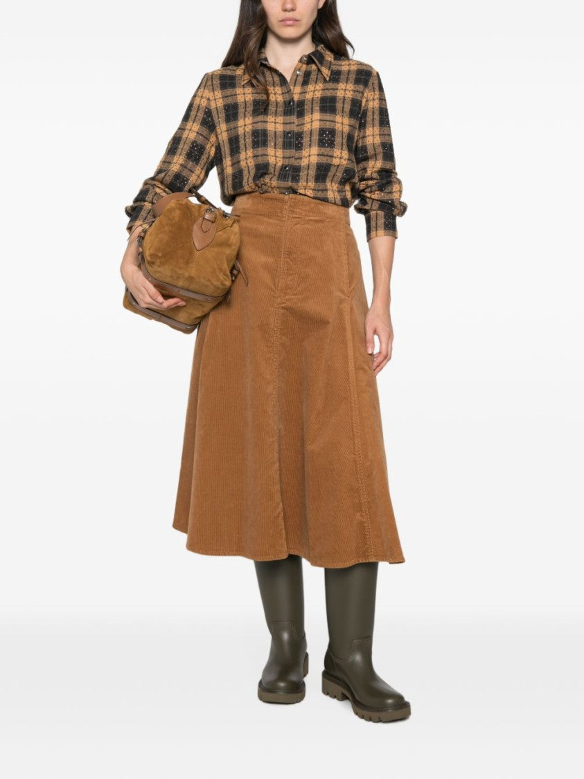 Pinko Ivory Plaid Perforated Coat