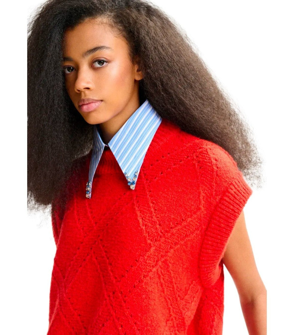 Essentiel Antwerp Import Red Knitted Vest