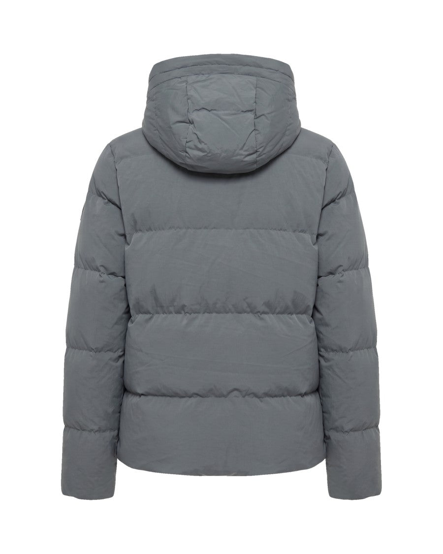 K-Way Green Balsam Shiny Nylon Fur Quilted Down Jacket