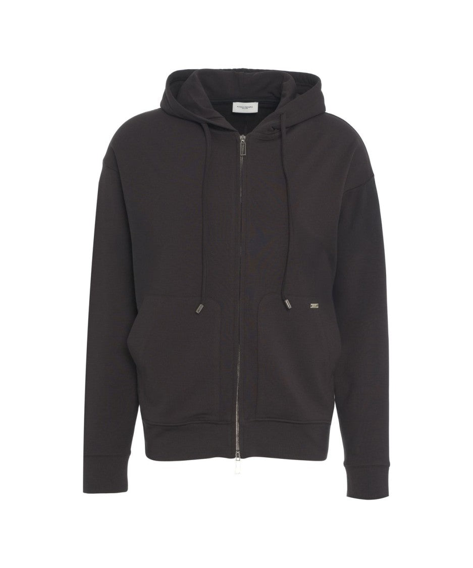 Paolo Pecora Full-Zip Hoodie With Drawstring Hood