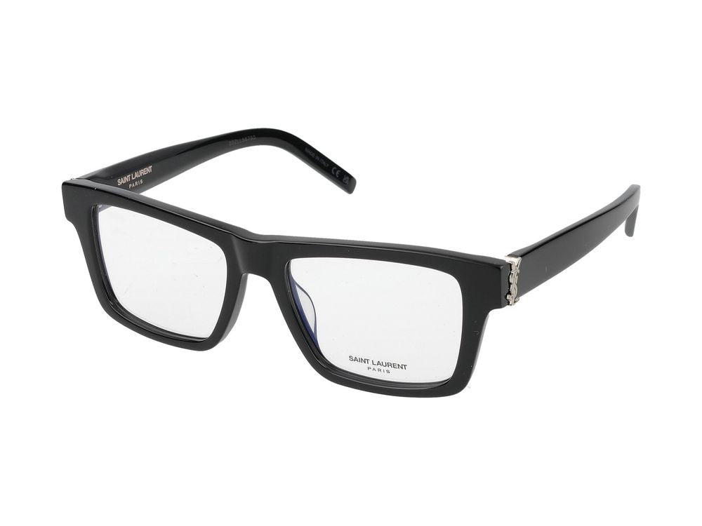 Saint Laurent Black Square Frame Acetate Eyeglasses
