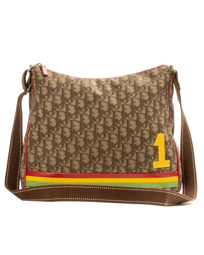 Dior Medium Rasta Trotter Jamaican Shoulder Bag Brown