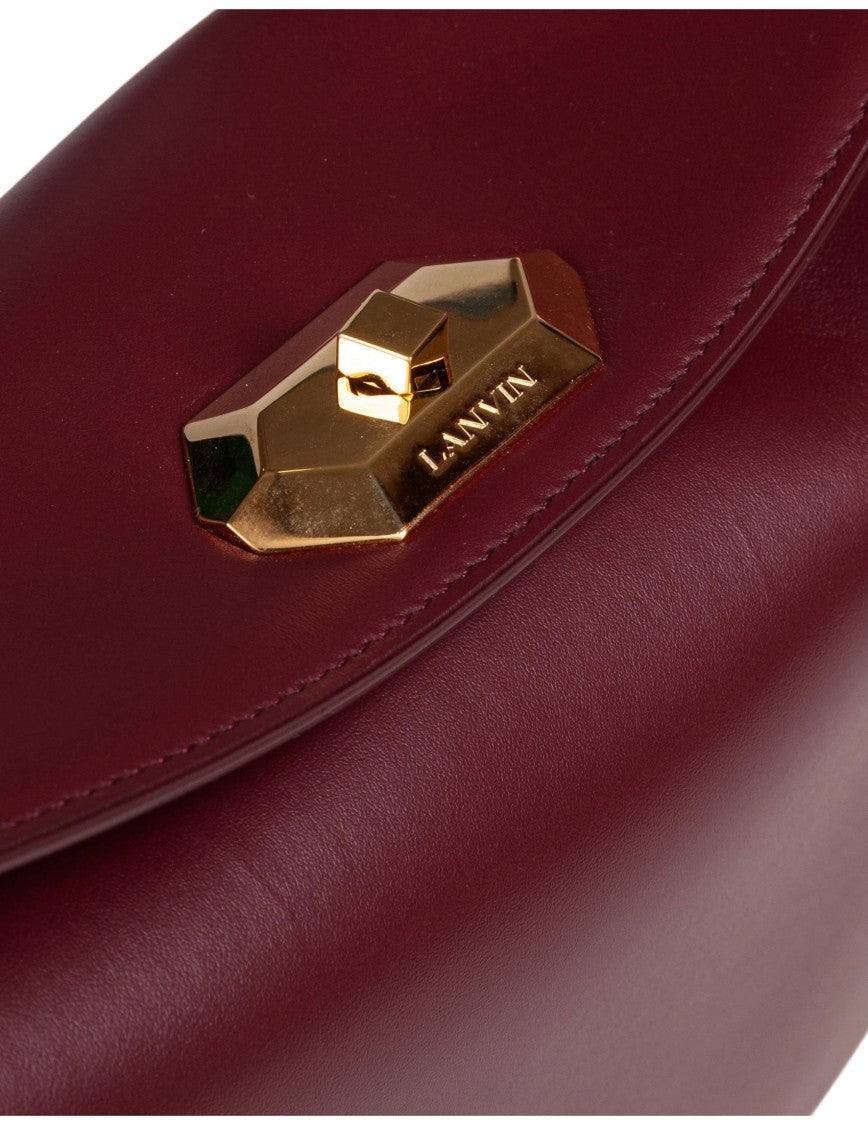 Lanvin Compagnon Shoulder Bag In Burgundy Leather
