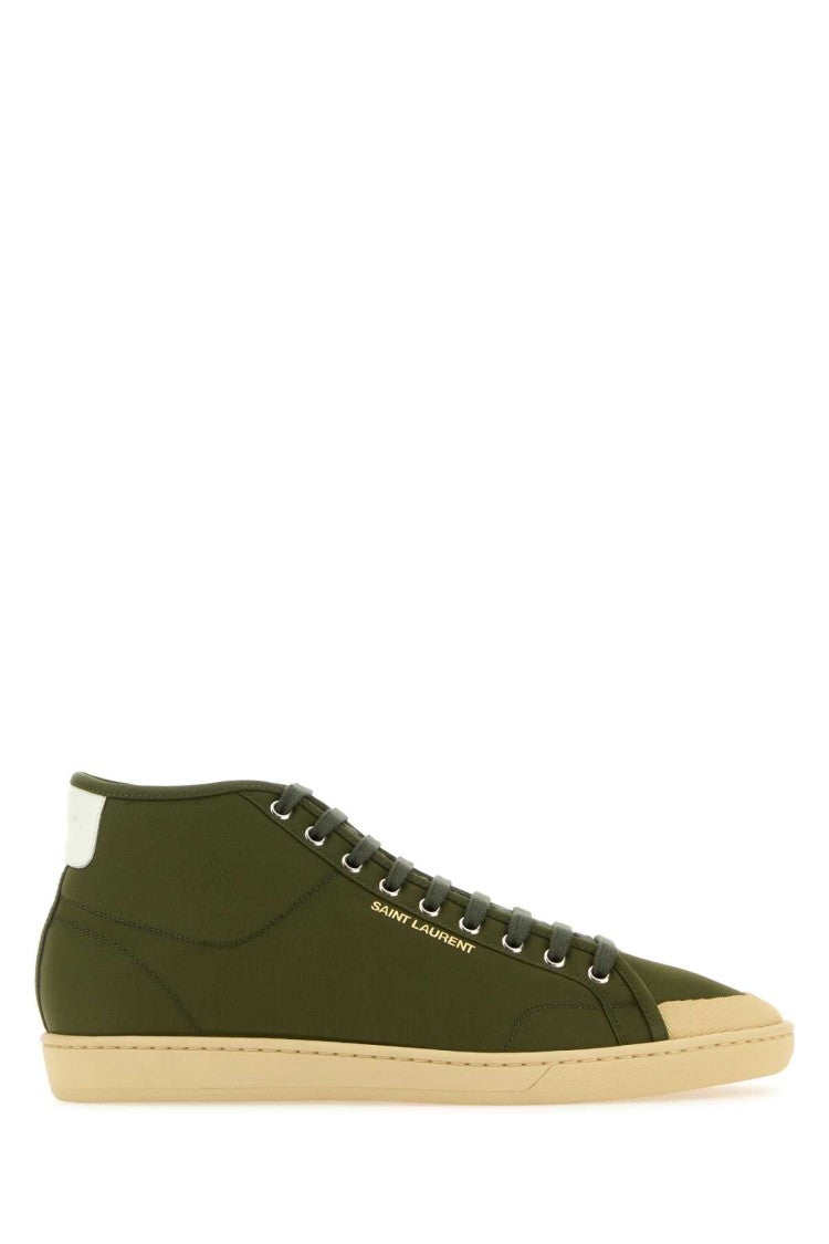 Saint Laurent Olive Green Nylon Court Classic Sl/39 Sneakers