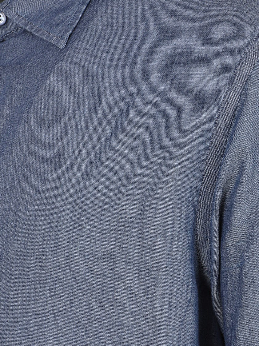 Emporio Armani Classic Long-Sleeve Cotton Shirt With Button-Down Front