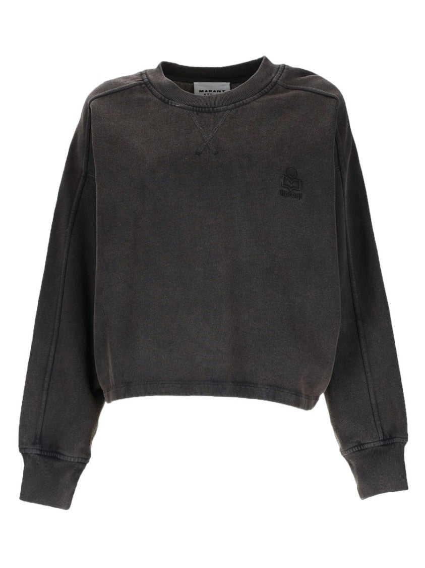 Isabel Marant Étoile Washed Black Sunny Cropped Sweatshirt