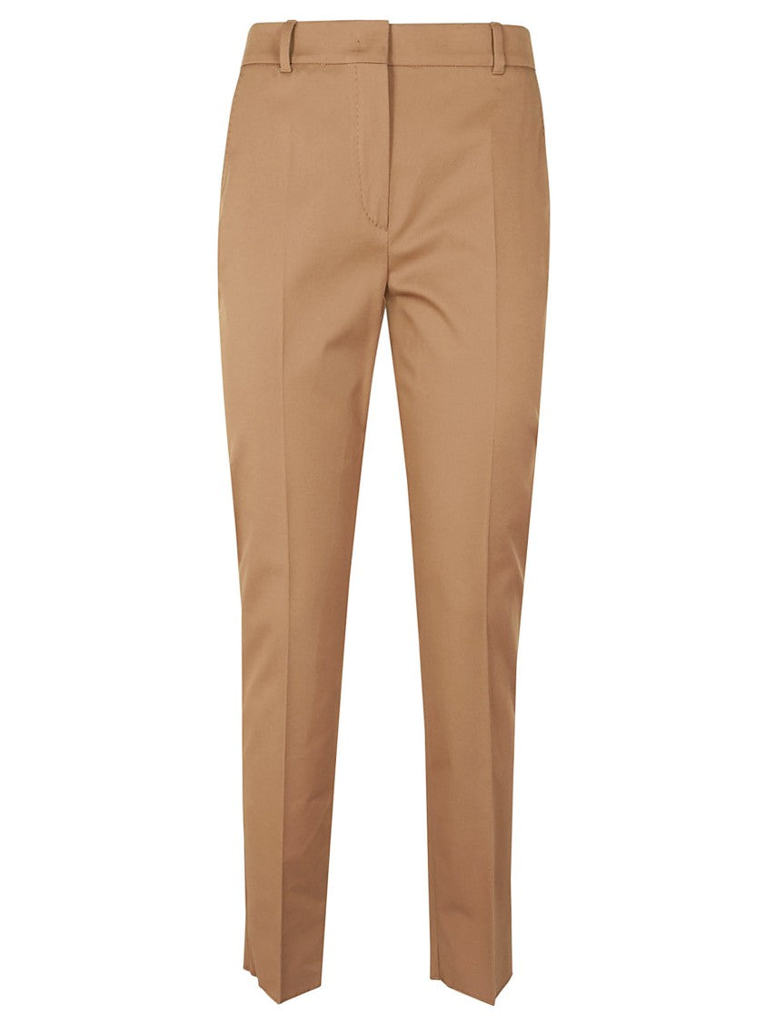 Max Mara Straight-Leg Tailored Cotton Pants With Structured Waistband