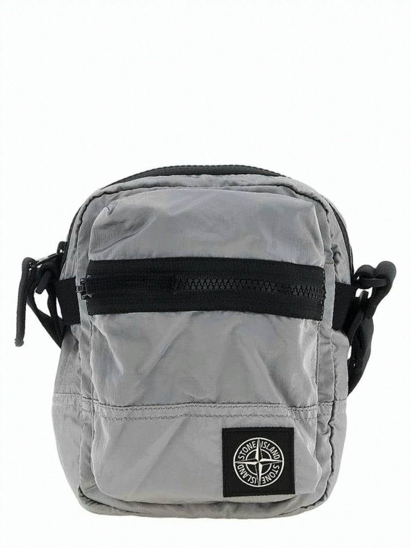Stone Island Compact Grey Nylon Crossbody Bag