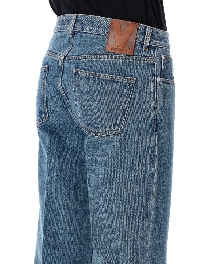 Valentino Garavani Contemporary Straight-Cut Blue Denim Jeans