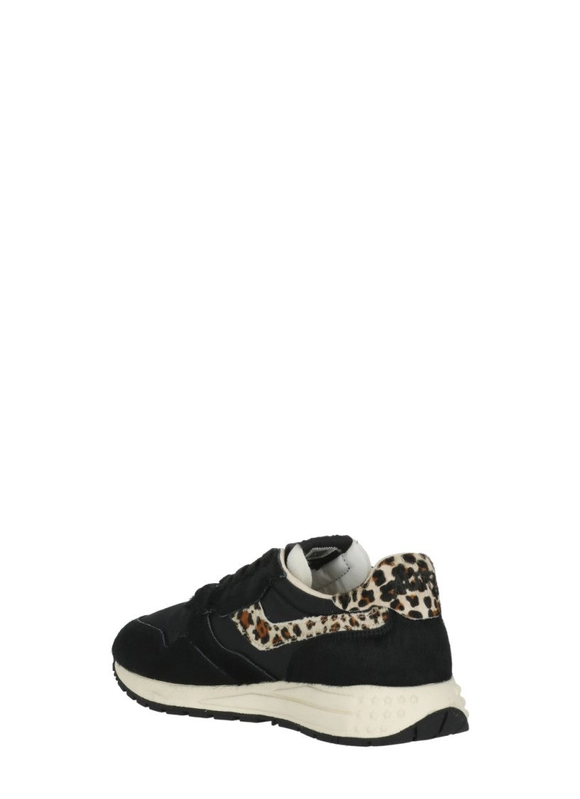 Autry Black Animal Print Pony Leather Low-Top Sneakers
