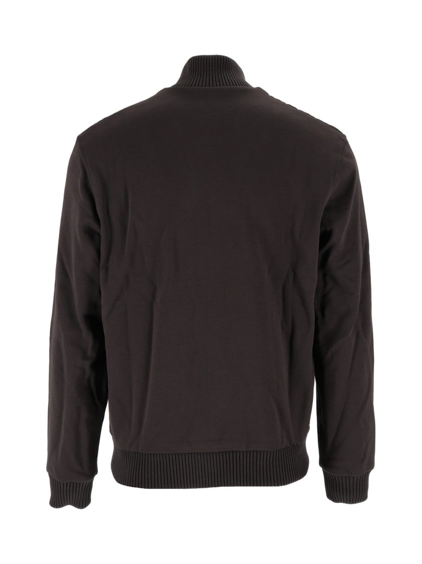 Fay Lambskin Embroidered Ribbed Leather Jacket