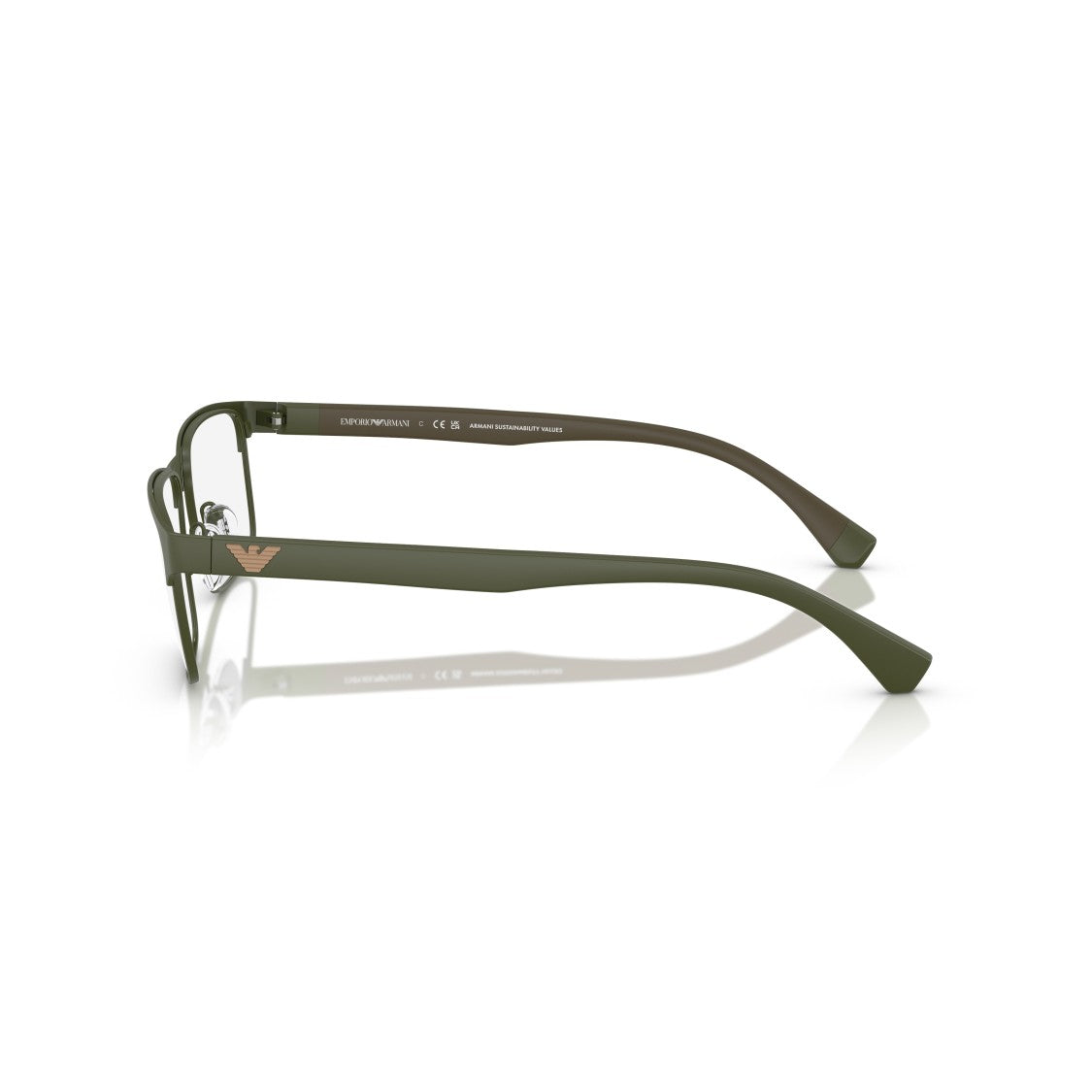 Emporio Armani 0Ea1105 Rectangular Matte Green Metal Eyeglasses