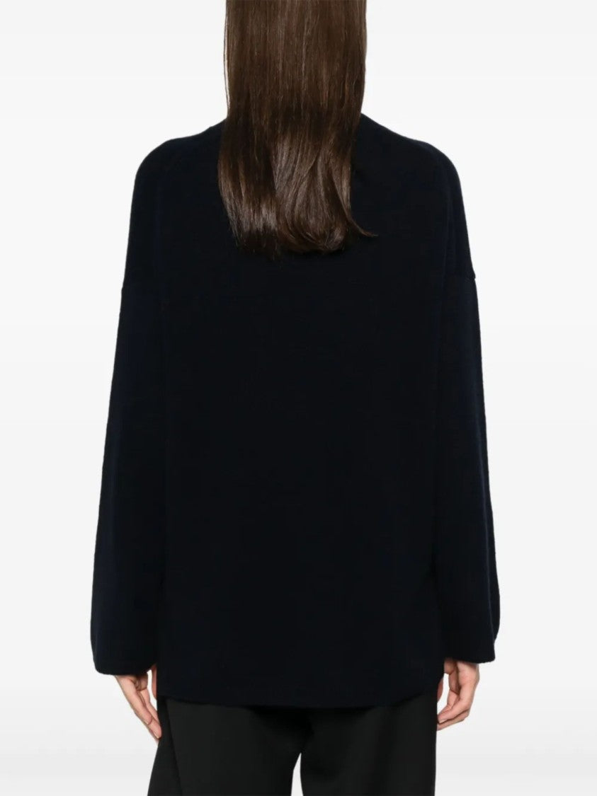 Allude Plush Wool And Cashmere Sweater With Relaxed Fit
