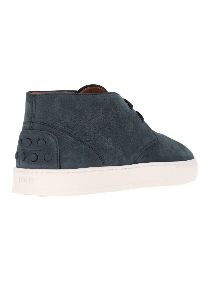 Tod's Blue Suede Low-Top Sneakers