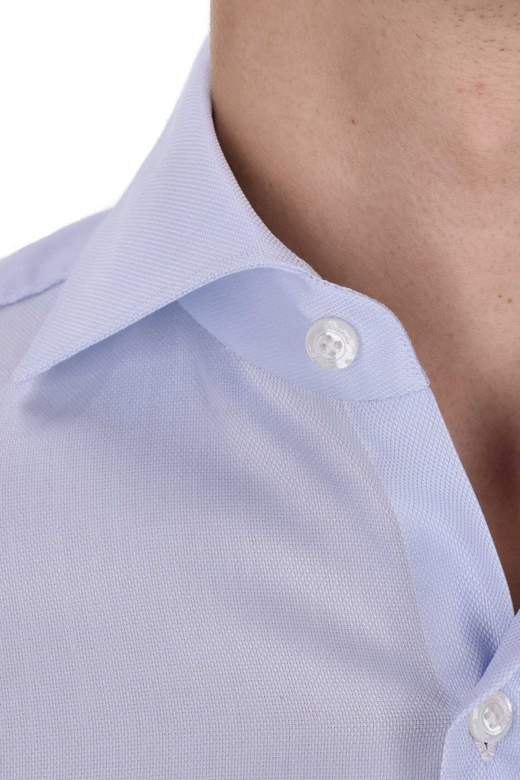 Finamore Traveller Tailored Shirt In Royal Oxford Linea Milano