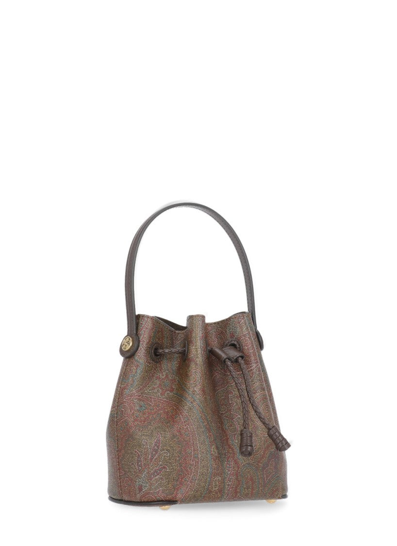 Etro Brown Cotton Blend Bucket Bag