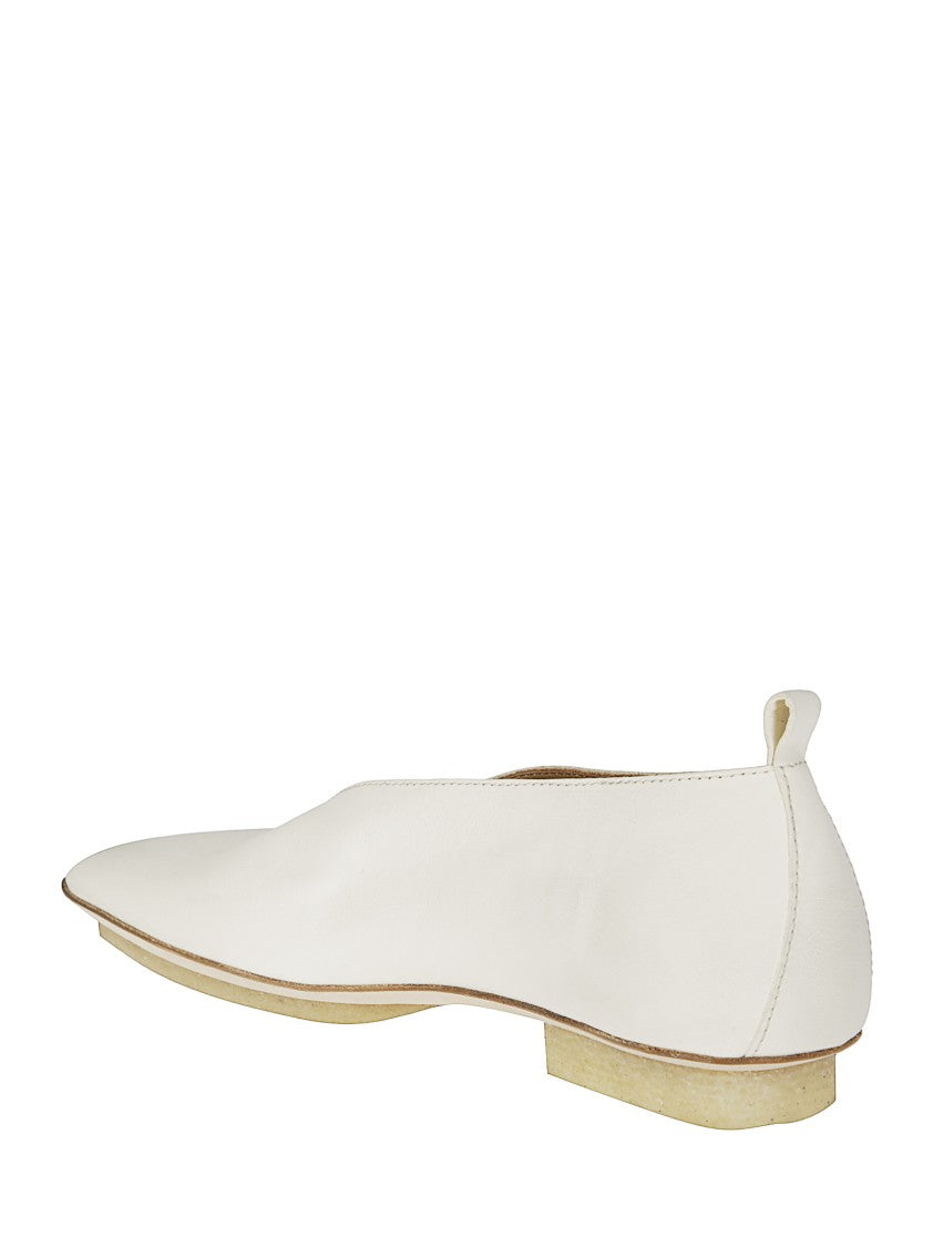 Uma Wang White Leather Ballerina Shoes
