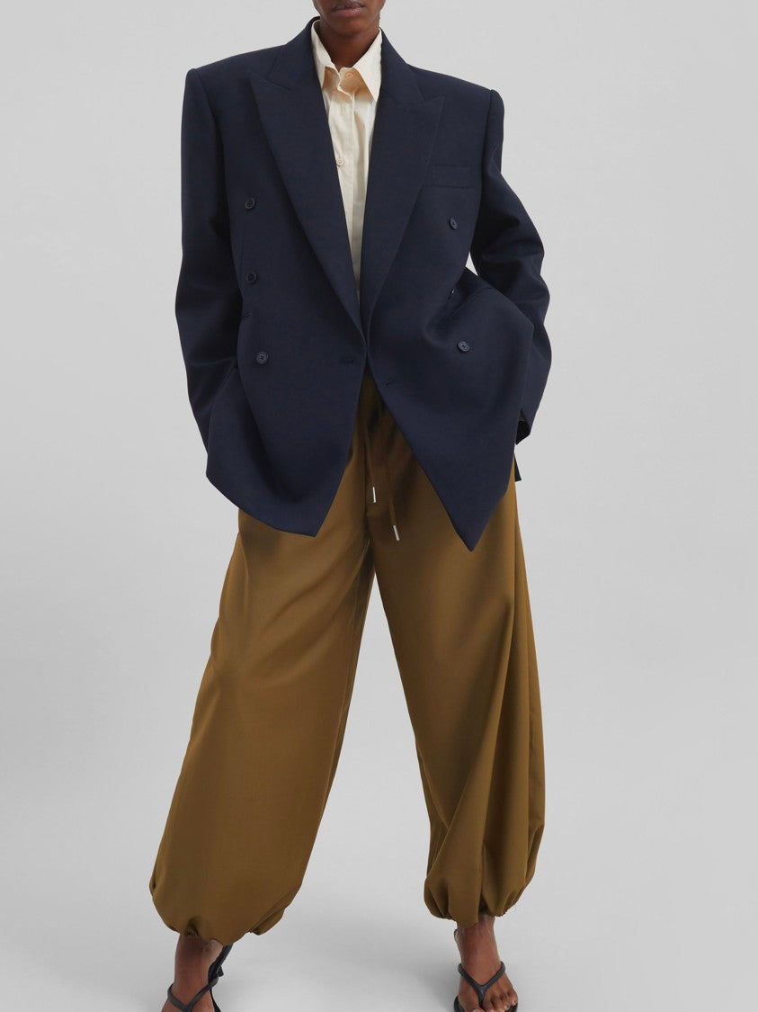 The Frankie Shop Black Peaked Lapels Wool Blazer