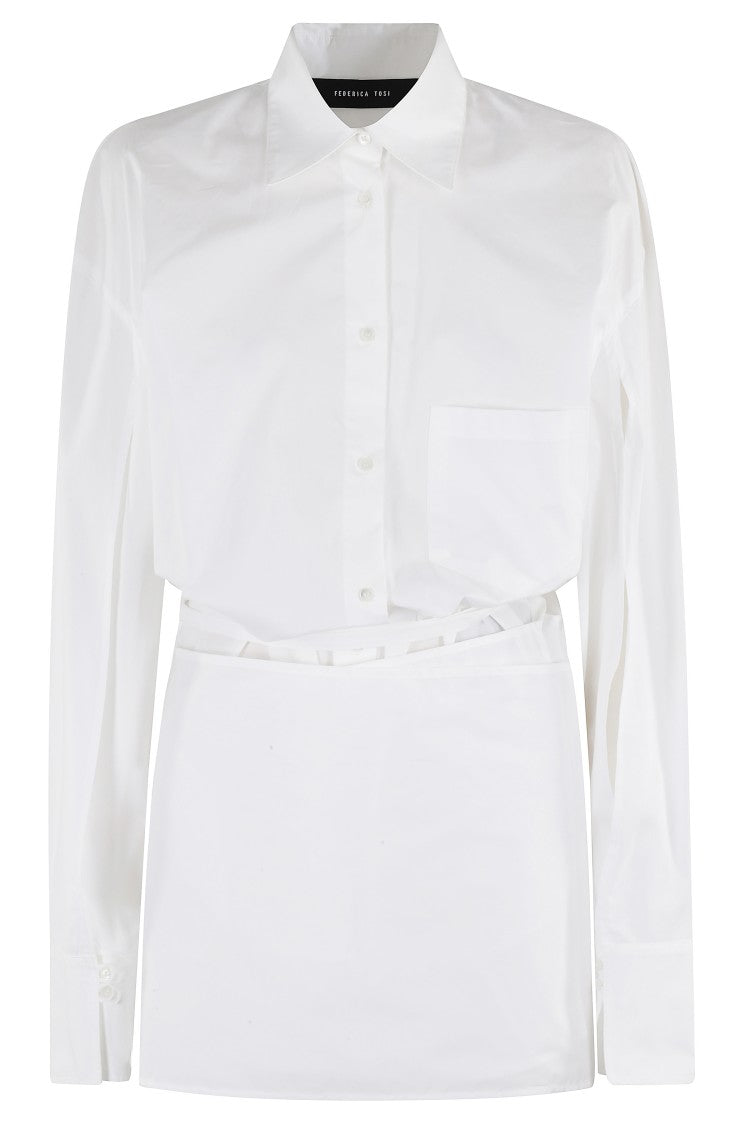 Federica Tosi Mini Pareo Dress With Classic Collar