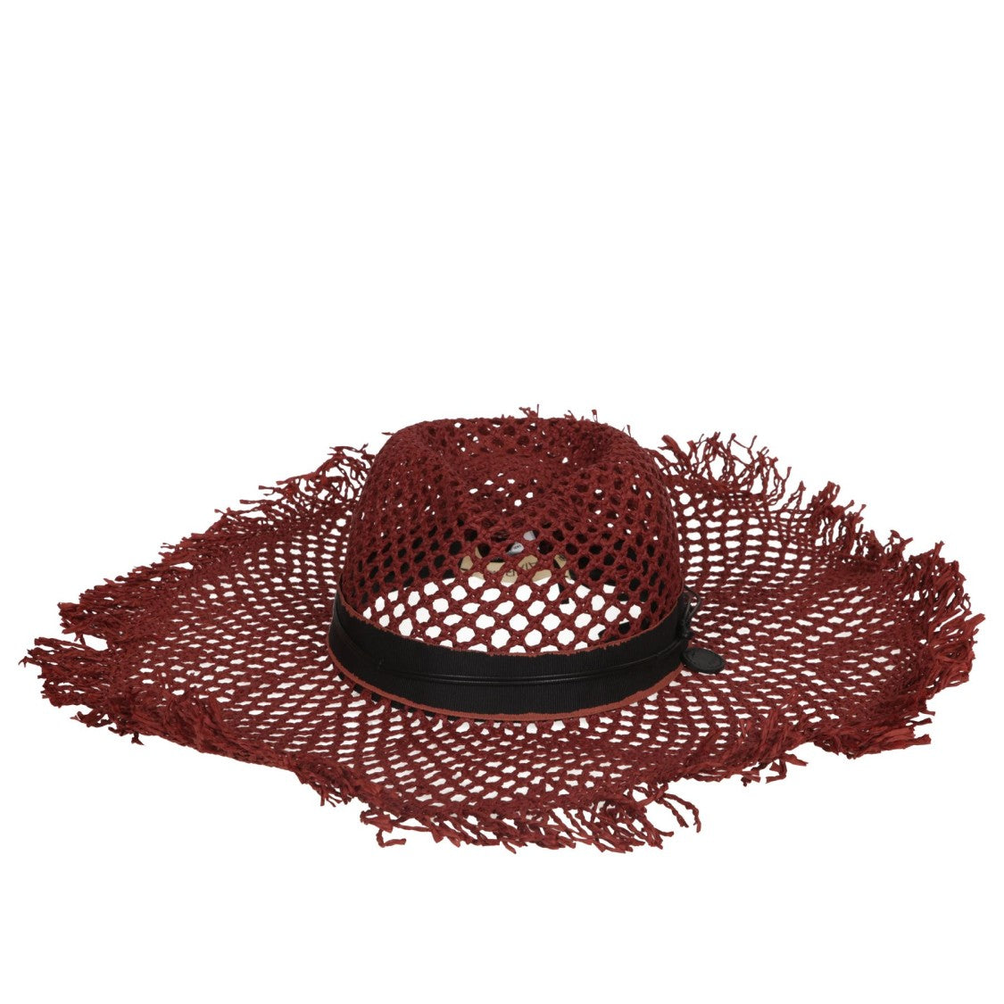 Catarzi Wide-Brimmed Hat With Fringed Edge